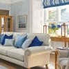 costal style living room blue and white